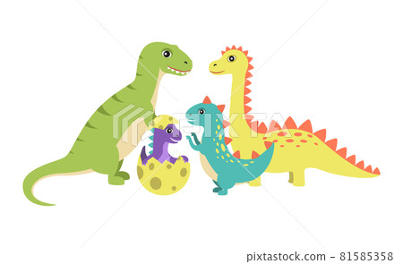 Dinosaurs Collection and Egg Vector Illustration Dinosaurs Collection and Egg Vector Illustration 81585358