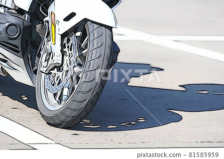 柔和的風格“”停放的摩托車“插圖圖像 柔和的風格“”停放的摩托車“插圖圖像 81585959