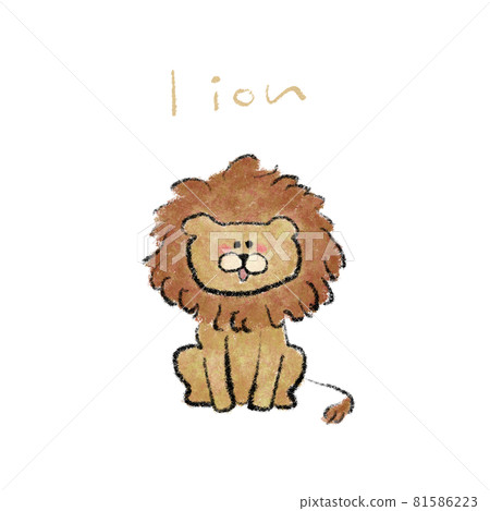 獅子手繪插畫素材 81586223