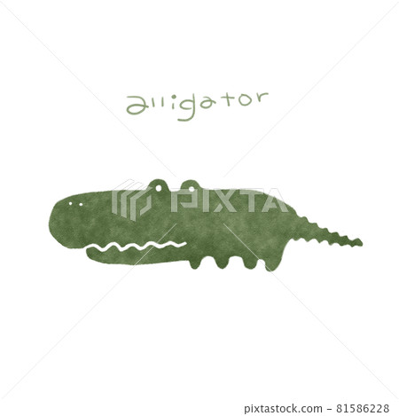 Crocodile hand drawn illustration material 81586228