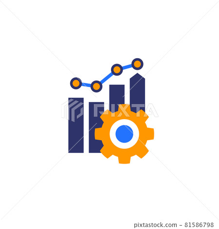 productivity growth icon, business vector 81586798