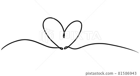 hand drawn heart with thin line, divider shape, Tangled grungy round scribble Isolated on white background.Vector illustration 81586943