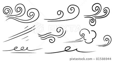 Doodle of wind gust isolated on a white background. hand drawn  vector illustration. 81586944
