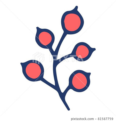 Berry plant icon outline hand drawn vector. Fruit tree food Berry plant icon outline hand drawn vector. Fruit tree food 81587759