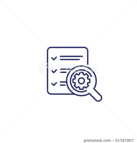 Survey report line icon on white, vector Survey report line icon on white, vector 81587807