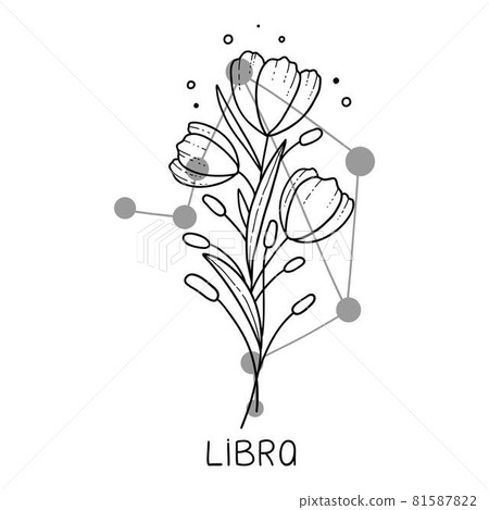 Libra horoscope flower icon outline vector. Zodiac sign astrology Libra horoscope flower icon outline vector. Zodiac sign astrology 81587822