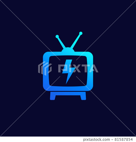 tv with antenna vector logo icon 81587854
