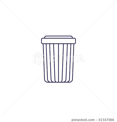 Trash bin icon, line vector art 81587866