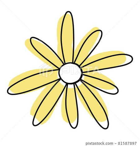 Doodle flower icon outline hand drawn vector. Floral spring plant 81587897
