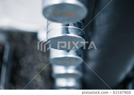 Close-up of equipment in the training gym Close-up of equipment in the training gym 81587908