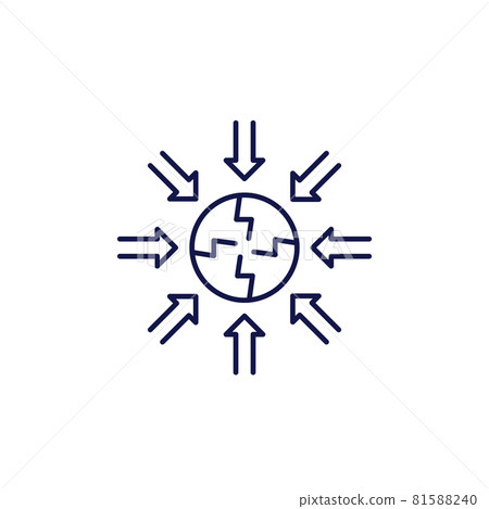 negative impact line icon on white, vector 81588240