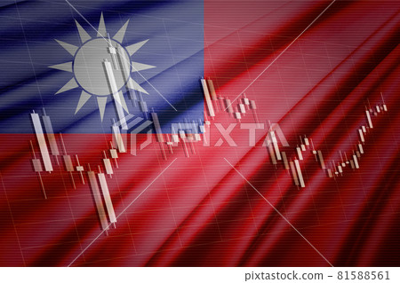 Computer graphics CG that synthesizes the flag of Taiwan and the stock price chart candlestick Computer graphics CG that synthesizes the flag of Taiwan and the stock price chart candlestick 81588561