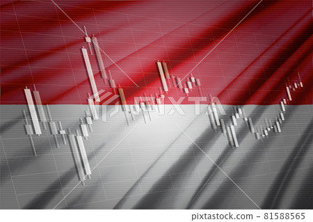 Computer graphics CG that synthesizes the Indonesian flag and stock chart candlestick Computer graphics CG that synthesizes the Indonesian flag and stock chart candlestick 81588565