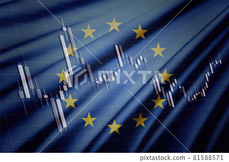 Computer graphics CG that synthesizes the euro flag and stock chart candlestick Computer graphics CG that synthesizes the euro flag and stock chart candlestick 81588571