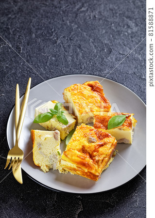 chicken breast and egg bake, chicken meat omelette chicken breast and egg bake, chicken meat omelette 81588871
