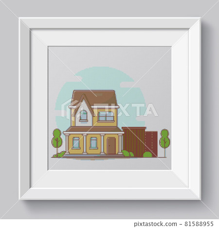 Sweet home in village. Rural landscape with village house Sweet home in village. Rural landscape with village house 81588955