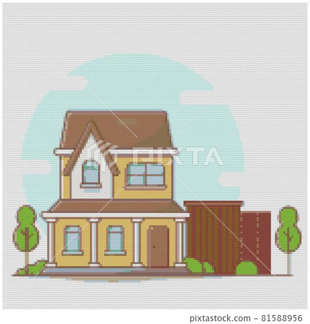 Sweet home in village. Rural landscape with village house 81588956