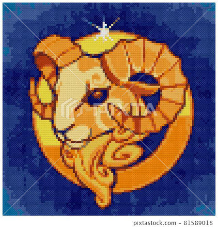 Cute zodiac signs icon. Aries 81589018