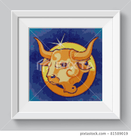 Cute zodiac signs icon. Taurus 81589019