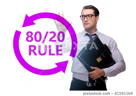 Businessman in pareto rule illustration Businessman in pareto rule illustration 81591164