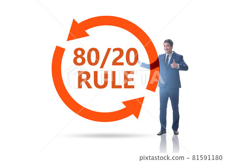 Businessman in pareto rule illustration 81591180