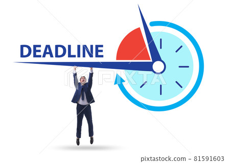 Businessman in deadline and time management concept Businessman in deadline and time management concept 81591603