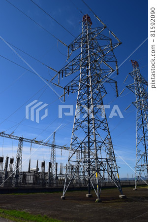 Outdoor substation equipment and transmission tower 81592090