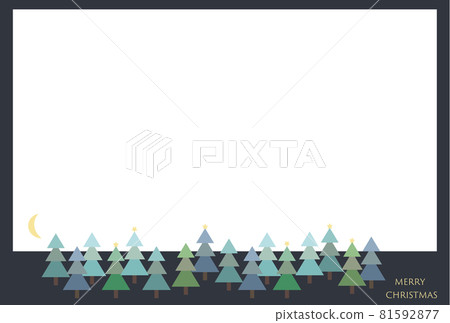 聖誕樹和月亮框架透明 81592877