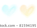 水彩心框/背景（淺藍/黃） 81594195