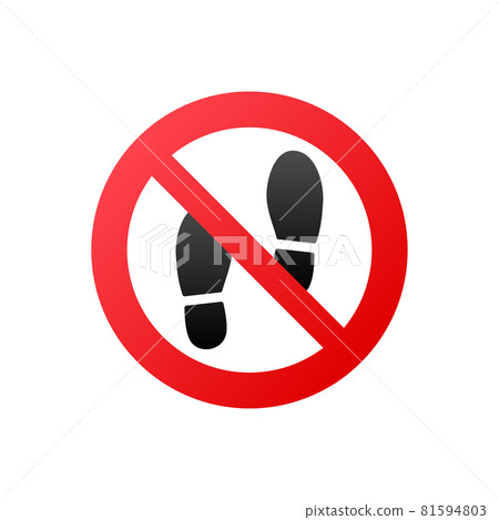 Flat no step for print design. Flat vector illustration. Warning icon. Flat no step for print design. Flat vector illustration. Warning icon. 81594803