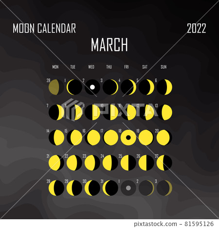 March 2022 Moon calendar. Astrological calendar design. planner. Place for stickers. Month cycle planner mockup. Isolated black and white background March 2022 Moon calendar. Astrological calendar design. planner. Place for stickers. Month cycle planner mockup. Isolated black and white background 81595126