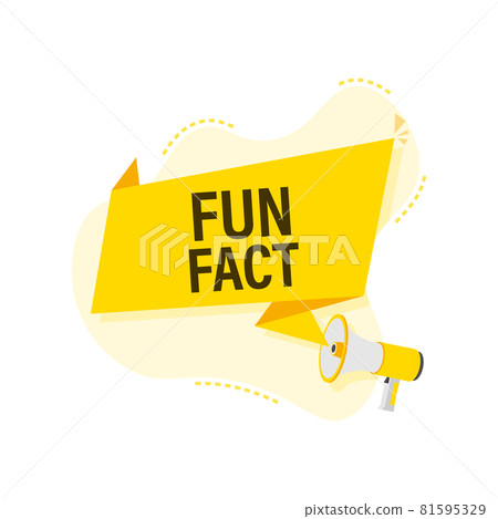 Megaphone label with fun fact. Megaphone banner. 81595329