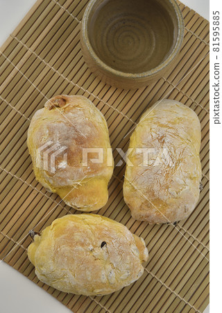 剛出爐的新鮮南瓜口味麵包 剛出爐的新鮮南瓜口味麵包 81595885