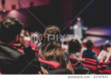 Business speaker giving a talk in conference hall. Business speaker giving a talk in conference hall. 81597641