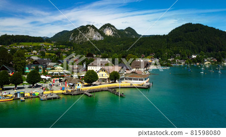 Lake Wolfgangsee in Austria from above Lake Wolfgangsee in Austria from above 81598080