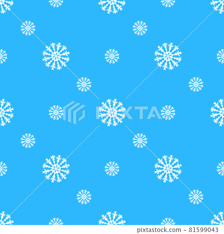 Winter seamless pattern with white snowflakes on blue background. Vector illustration for fabric, textile wallpaper, posters, gift wrapping paper. Christmas vector illustration 81599043