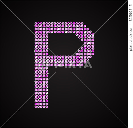 Vector purple pink glitter sequins dots letter - P Vector purple pink glitter sequins dots letter - P 81599545
