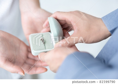 Proposal: Up the hand of a man who presents an engagement ring Proposal: Up the hand of a man who presents an engagement ring 81599790