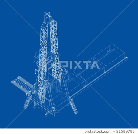 Oil rig. Orthography vector Oil rig. Orthography vector 81599795