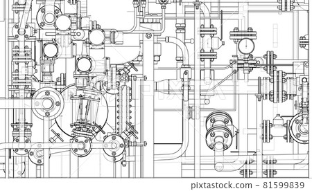 Valves and other industrial equipment. Vector 81599839