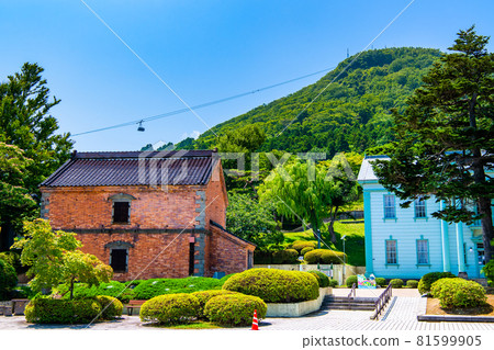 Historical buildings in Motomachi Park, Hakodate City, Hokkaido and Mt. Hakodate 81599905