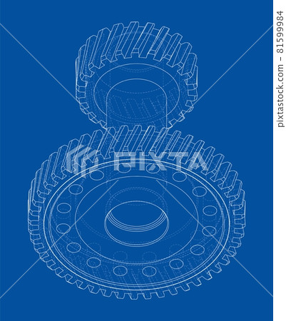 Gear wheel. Vector rendering of 3d 81599984