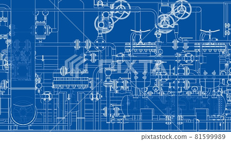 Valves and other industrial equipment. Vector 81599989