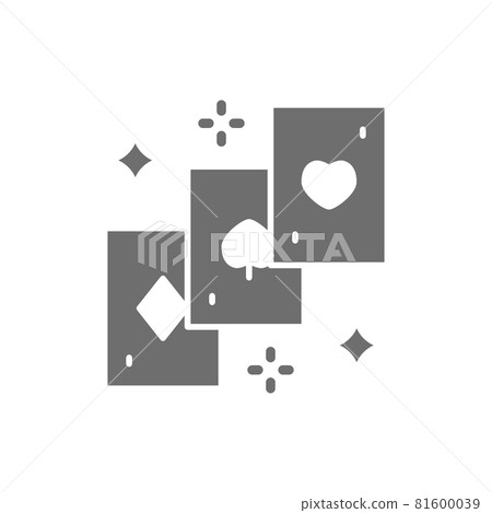 Magic playing cards grey icon. Isolated on white background Magic playing cards grey icon. Isolated on white background 81600039