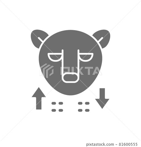 Bear, stock market, finance trade grey icon. 81600555