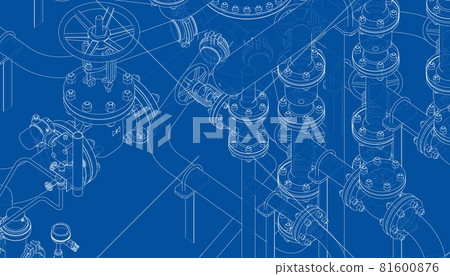 Valves and other industrial equipment. Vector 81600876