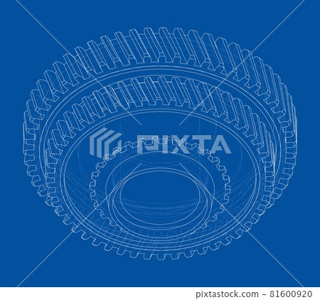 Gear wheel. Vector rendering of 3d 81600920