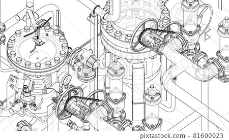 Valves and other industrial equipment. Vector Valves and other industrial equipment. Vector 81600923