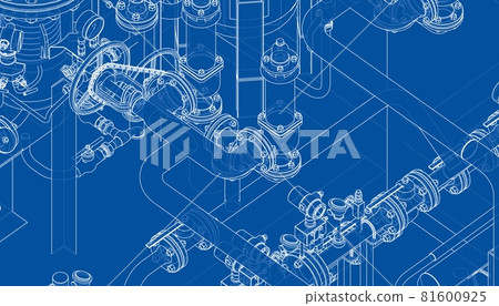 Valves and other industrial equipment. Vector 81600925