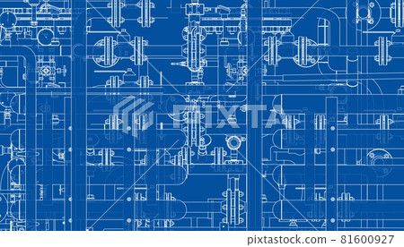 Valves and other industrial equipment. Vector 81600927